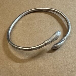 Sterling Silver Two Headed Open Cuff Bracelet